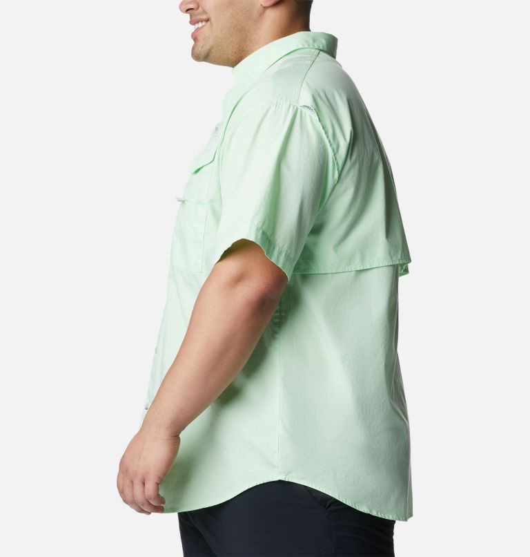 Men's Columbia PFG Bonehead Short Sleeve Shirts Mint | Plus Size CA-H4305